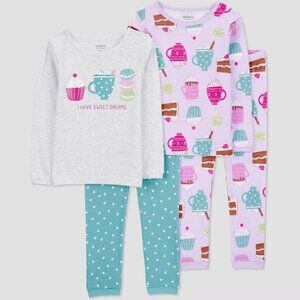 NEW Carter's Just One You®️Toddler Girls' 4pc Hot Cocoa and Sweets Pajama Set 2T